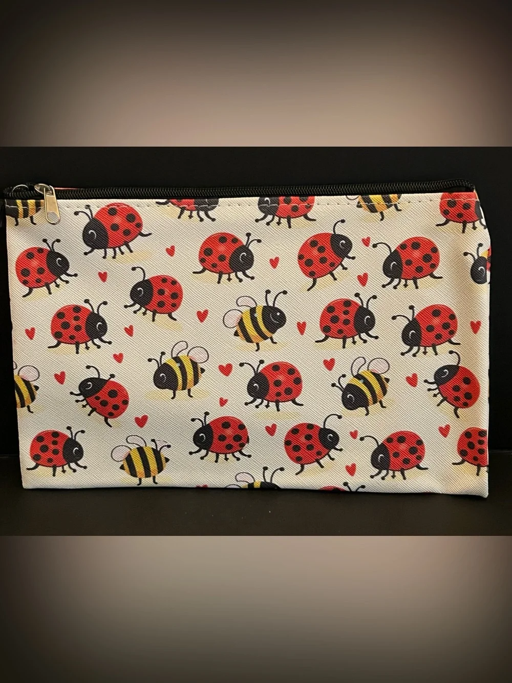Assorted Ladybug 🐞 Print Cosmetic Case Pouch with Zipper Closure New